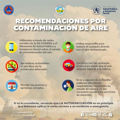 Recomendaciones de la Conred por la calidad del aire en Guatemala