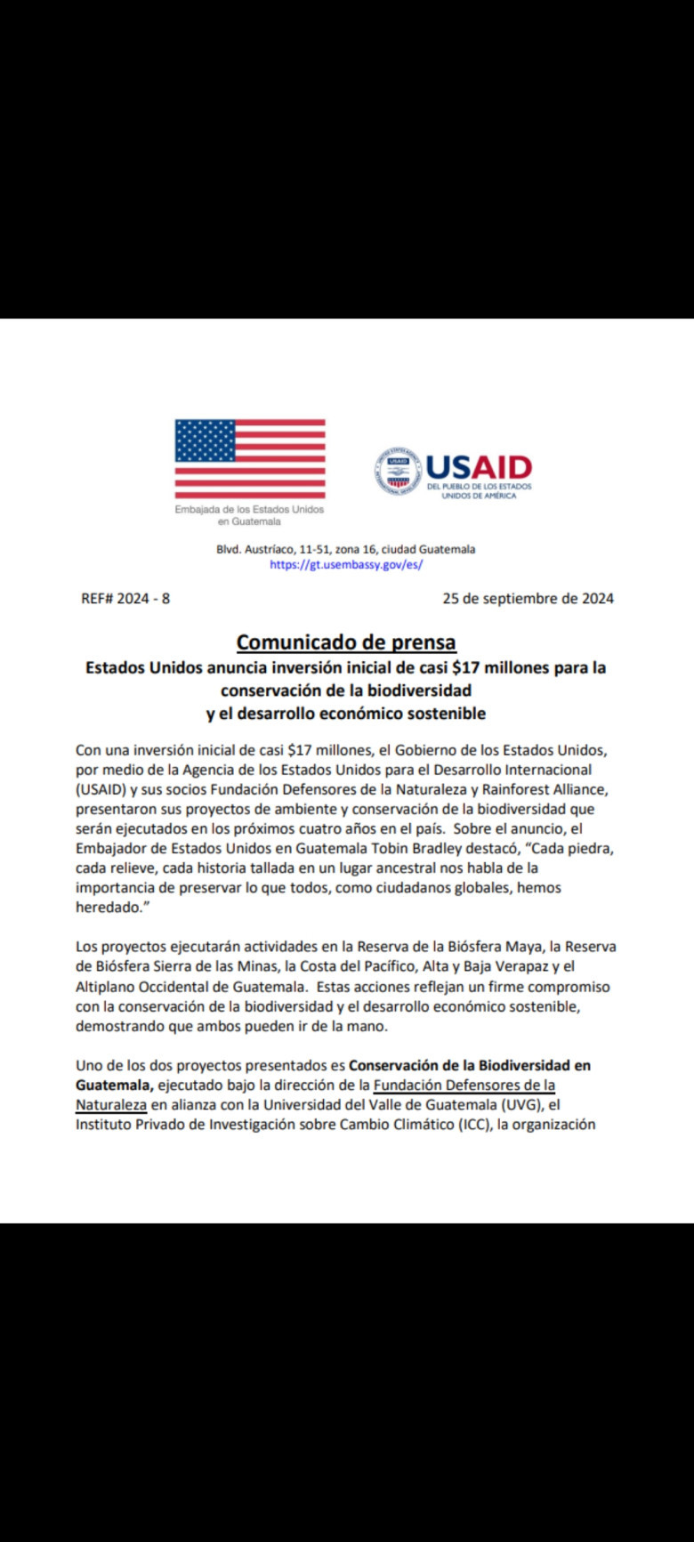 Fotos: Embajada de Estados Unidos