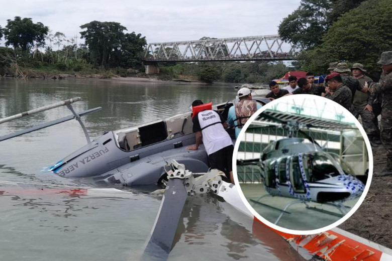 El helicóptero Bell 407GX, que sufrió un accidente mortal en Ixcán, Quiché