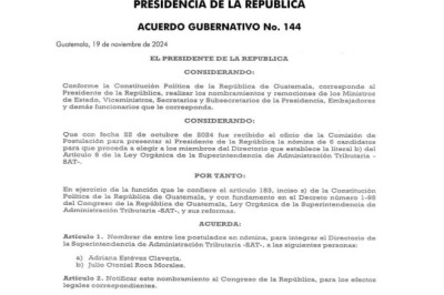 Presidente designa a integrantes para dirigir la SAT