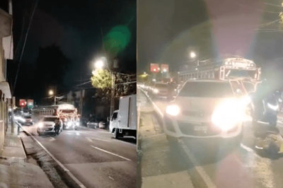 Conductor embiste a agente de tránsito en Santa Catarina Pinula