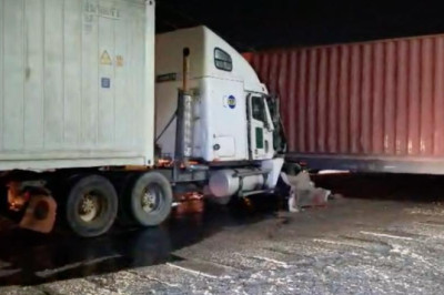 Colisión de cabezales paraliza tránsito en ruta al Atlántico