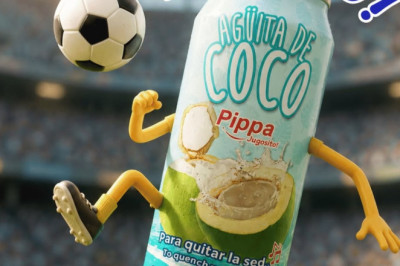 Pippa acompaña la pasión del fútbol con su agüita de coco