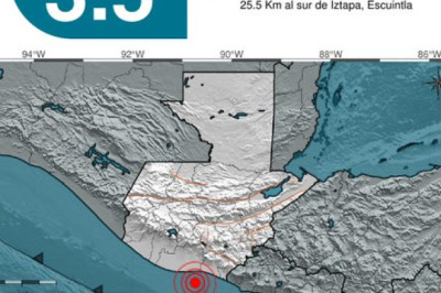 Sismo de magnitud 3.5 sacude las costas del Pacífico de Guatemala