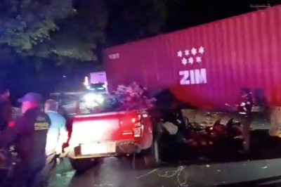 Colisión en carretera a El Salvador deja dos heridos y tránsito lento