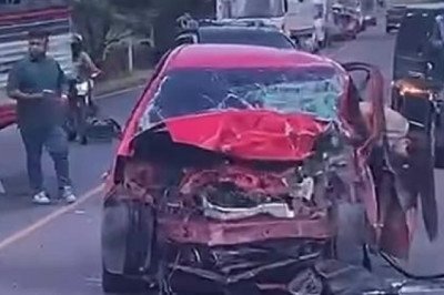 Mujer lucha por su vida tras aparatoso choque contra un bus en Jutiapa