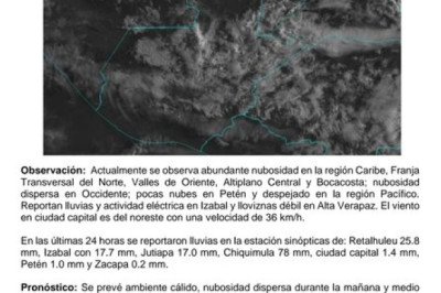 Onda del este número 32 se acerca a Guatemala y aumentará las lluvias en varias regiones