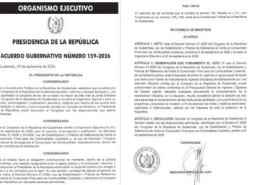 Arévalo veta decreto que fijaba precios máximos para los combustibles